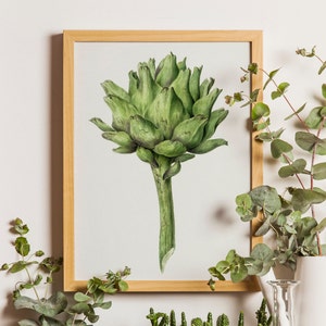 Stampa di carciofo vintage, stampa di carciofo antica, arte da cucina, arredamento per la casa, stampa botanica, stampa di verdure, illustrazione, arredamento cottage