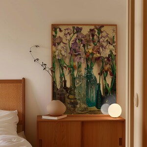 Detailed view of a vintage flower still life art print based on Frederick Judd Waugh’s 1922 Rum Row painting. The reproduction captures the depth, balance, and historic charm of early American fine art, making it an ideal decorative print for traditional, rustic, or vintage home interiors.