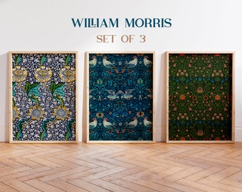 Affiches William Morris, Ensemble de 3, estampes botaniques vintage, affiche d’exposition, impression William Morris, affiche de galerie d’art, affiche vintage,