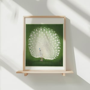 Reprint of Peacock illustration by Ohara Koson.  Different sizes available. Printing on matt paper, canvas or deckle edge fine art paper. Printed and shipped. Beautiful vintage japanese wall art.