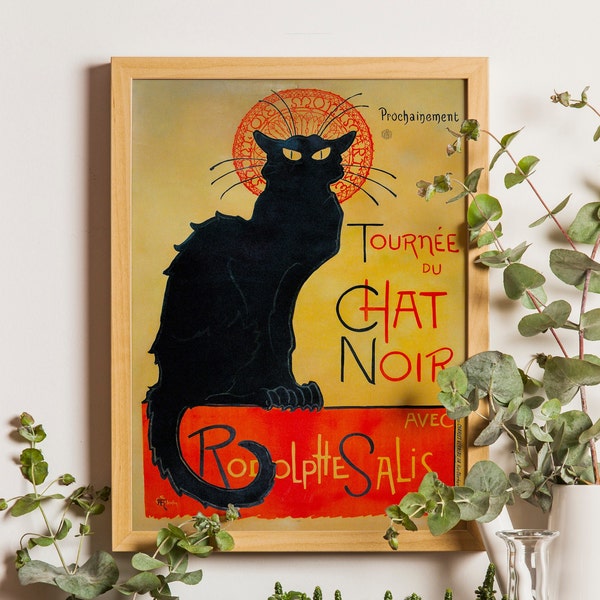 Rodolphe Salis Le Chat Noir Poster, Theophile Steinlen, Bohemian Poster, Vintage Poster, Art Nouveau Monmartre, Le Chat Noir Print, Cat Art