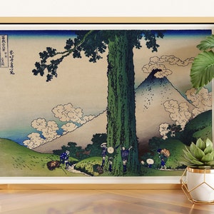 Mishima Pass in der Provinz Kai von Katsushika Hokusai, Mount Fuji Print, Ukiyo Poster, Japan Kunst, Vintage Poster in Japan, japanische Landschaft
