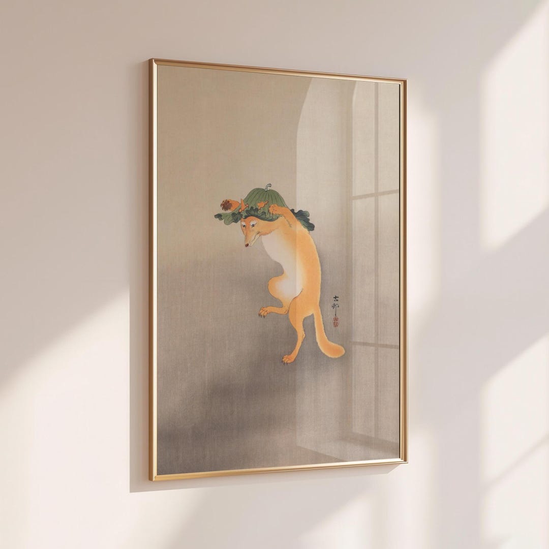 Ohara Koson Japanese Fox Print | Vintage Kitsune Wall Art