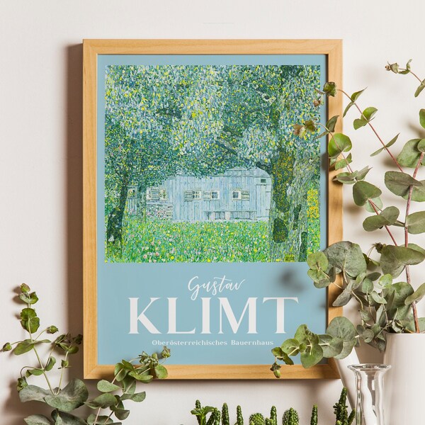 Gustav Klimt Bauernhaus in Buchberg (1911), Gustav Klimt Exhibition Poster, Farmhouse In A Field Of Flowers, Klimt Print, Klimt Poster