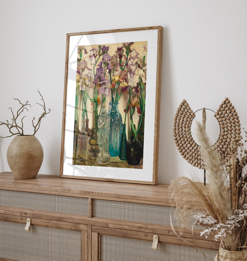 Unframed vintage floral art print reproduction of the 1922 Rum Row painting by Frederick Judd Waugh. This classic flower still life artwork features elegant floral arrangements and traditional composition, presented as museum-quality wall art perfect for collectors, art lovers, or timeless home styling.