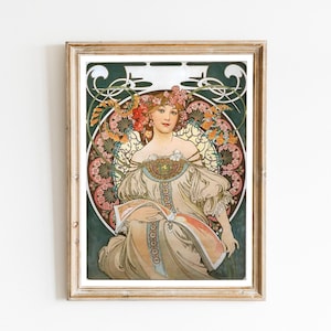 Alphonse Mucha Print, Alphonse Mucha Poster, Bohemian Print, Mucha Wall Art, Art Nouveau Poster, Retro Print, Retro Wall Art, Bohemian decor image 6