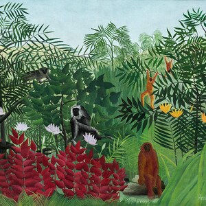 Henri Rousseau Tropical Forest Monkeys Print: Vintage Jungle Wall Art Bild 5