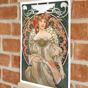 Alphonse Mucha Print, Alphonse Mucha Poster, Bohemian Print, Mucha Wall Art, Art Nouveau Poster, Retro Print, Retro Wall Art, Bohemian decor image 8