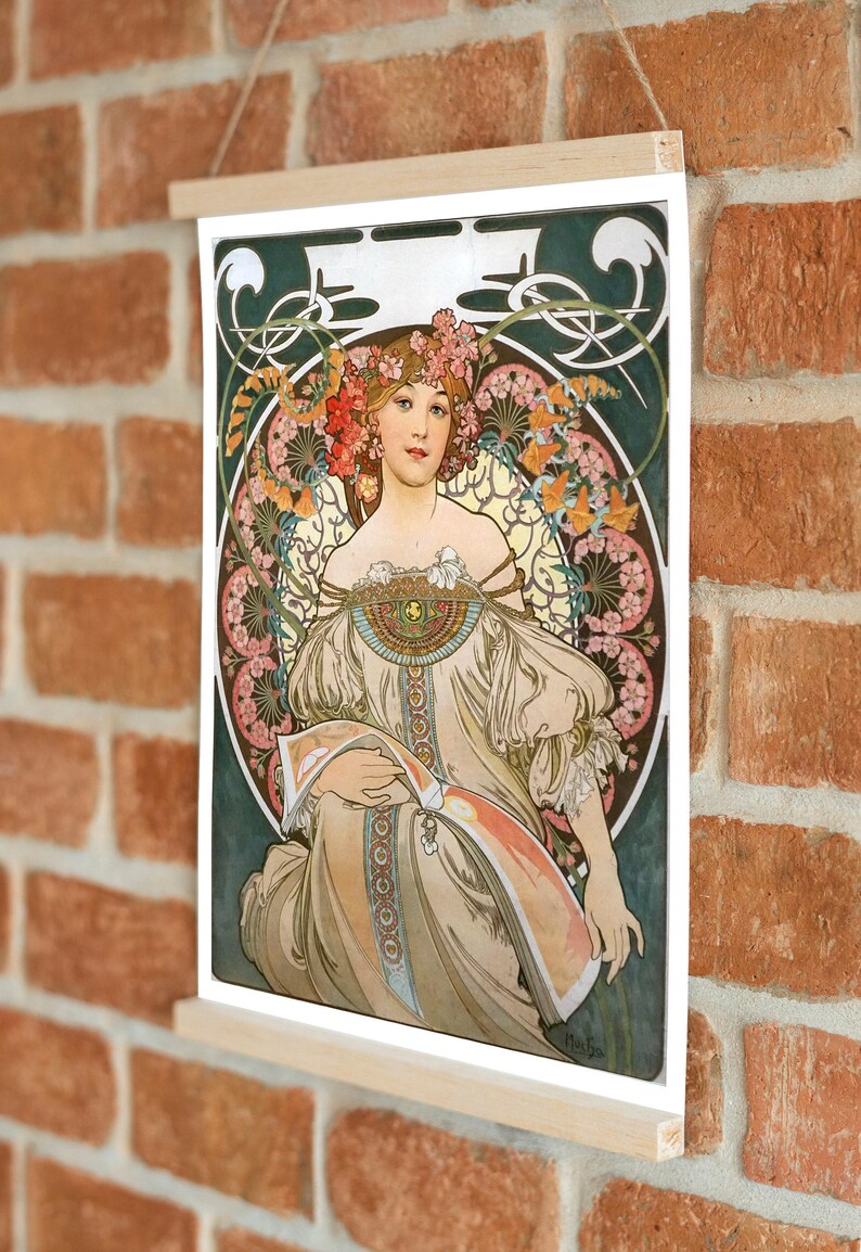 Alphonse Mucha Print, Alphonse Mucha Poster, Bohemian Print, Mucha Wall Art, Art Nouveau Poster, Retro Print, Retro Wall Art, Bohemian decor image 8