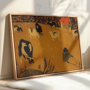 Paul Sérusier Breton Panel with Cows painting print pastoral landscape