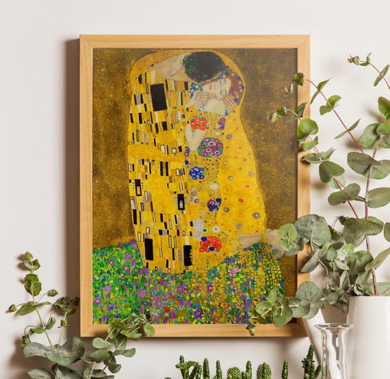 The Kiss Gustav Klimt Fine Art Print, Vintage Reproduction