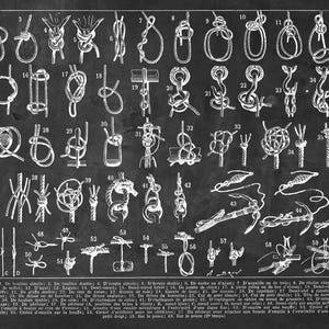 Nautical Knots Illustration Print, Vintage Marine Sailing Art Poster afbeelding 3