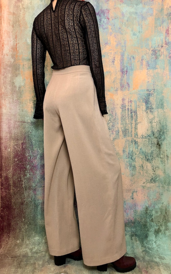 Beige Wide Pants, Beige Pants, Office Pants, Hight