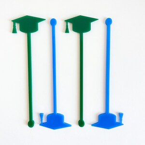 Graduation Stir Sticks | 2025 Party Decor | Custom Graduation Drink Stirrers | Graduation Cap Swizzle Sticks | Personalized Party Supplies