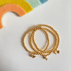 ADD ON | 14k Gold Butterfly Charm | Rainbow Charm Bracelet | Smiley Face Word Beaded Bracelet | Name Bracelet | Gold Bracelet