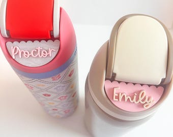 Owala Name Plate | Custom Scalloped Owala Name Topper | Water Bottle Nametag | Personalized FreeSip | Acrylic NamePlate | Owala Acessory |