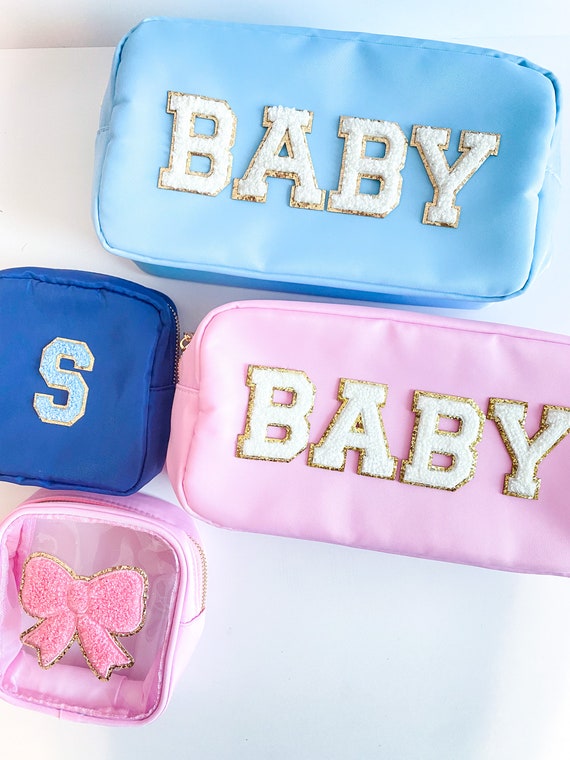 Large Nylon Cosmetic Bag Custom Pouch Personalized Pouch Nylon Pouch with Patch Make up Bag Travel Pouch Small Nylon Pouch w Chenille Etsy