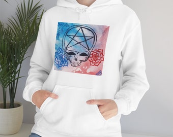 St Stephen's Skull pentacle design Unisex Heavy Blend Hooded Sweatshirt