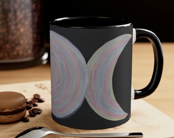 Trips 2 triple moon rainbow design Coffee Mug, 11oz