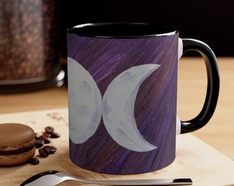 Goddess Moons triple moon design Accent Coffee Mug, 11oz