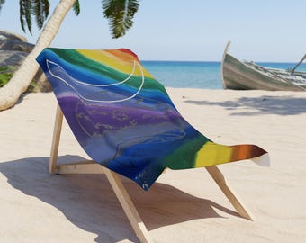 Rainbow Moon Pride Towel: Vibrant Necessity for in your home and on your adventures
