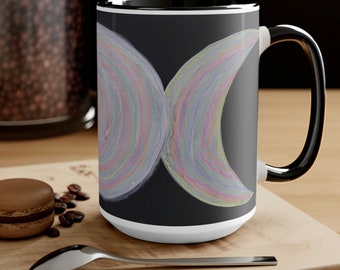 Trips 2 Triple Moon Two-Tone Coffee Mugs, 15oz