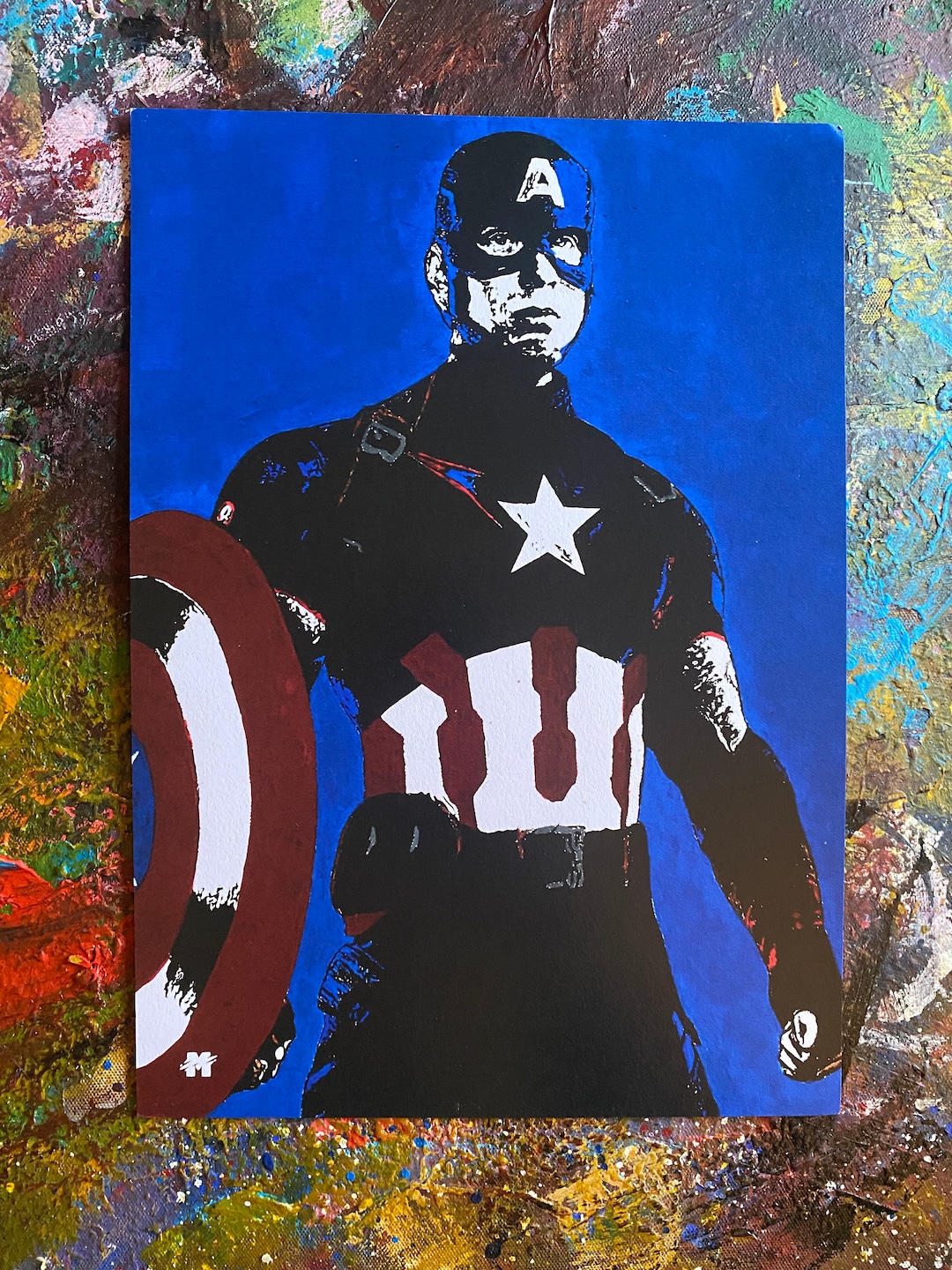 Captain America Art Print From Original Painting High Quality Free UK ...
