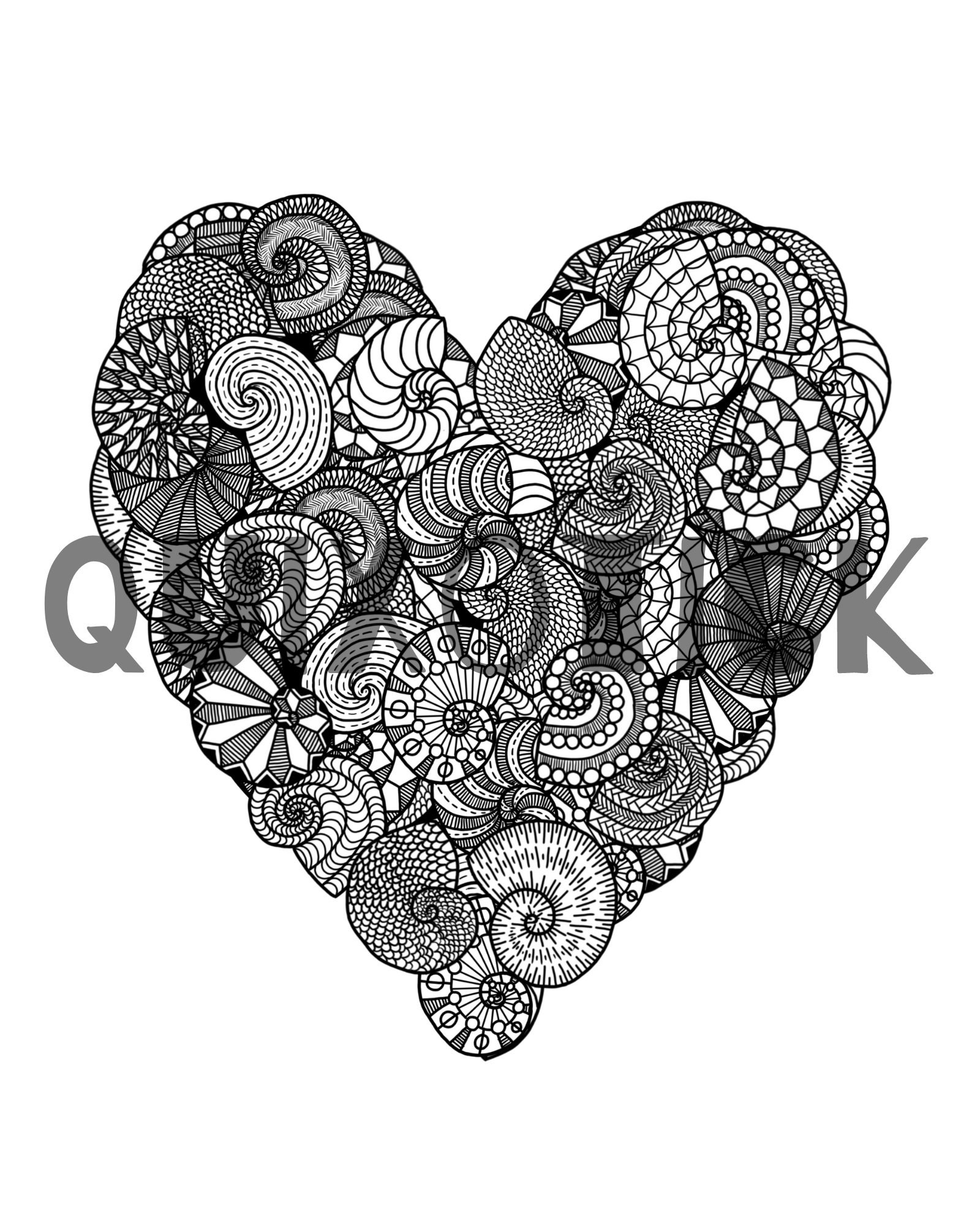 Intricate Doodle Colouring Page Instant Download Features a | Etsy