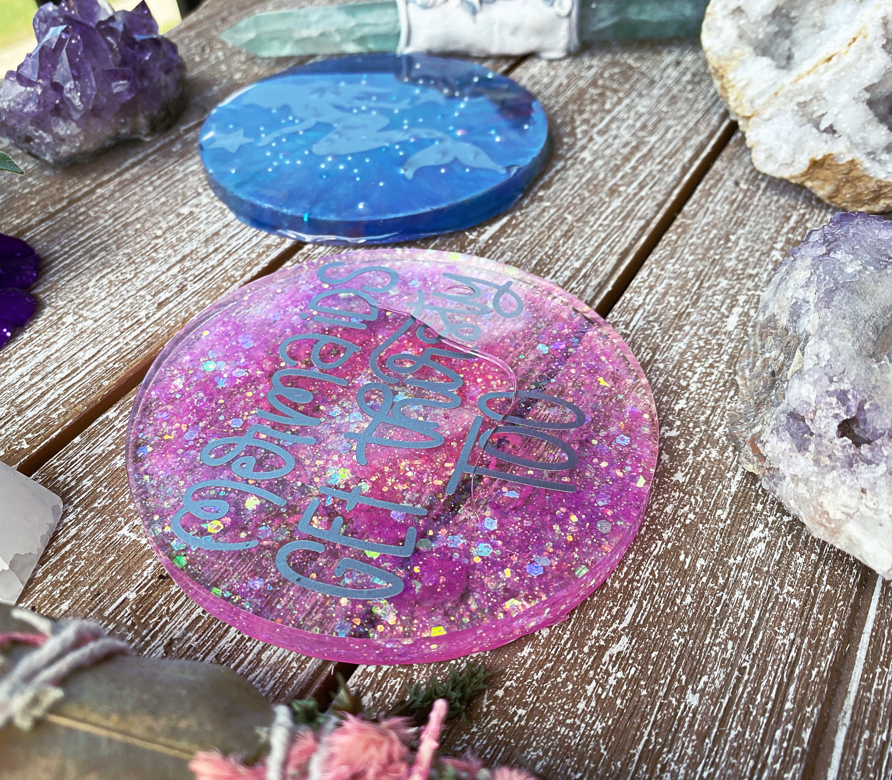 Mermaid Coaster Set Resin Coasters Mermaid Decor Mermaids Etsy