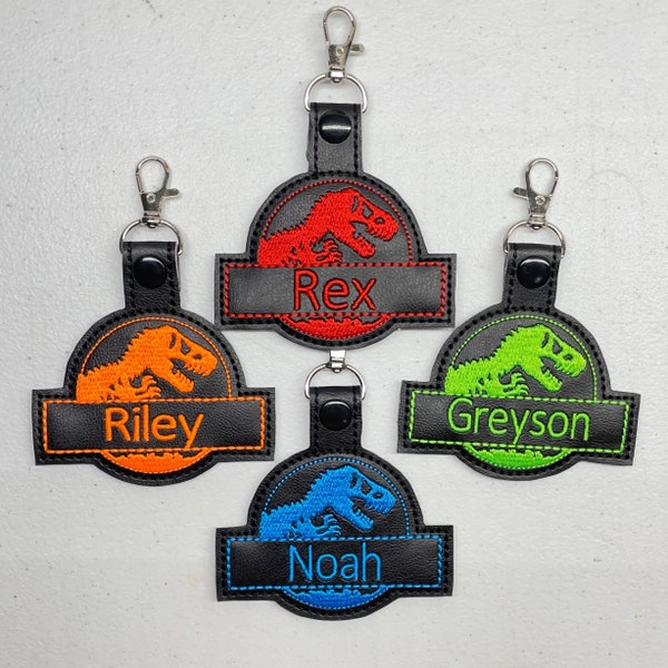 Dinosaur name tag, personalized, T-Rex, Dinosaur back pack tag