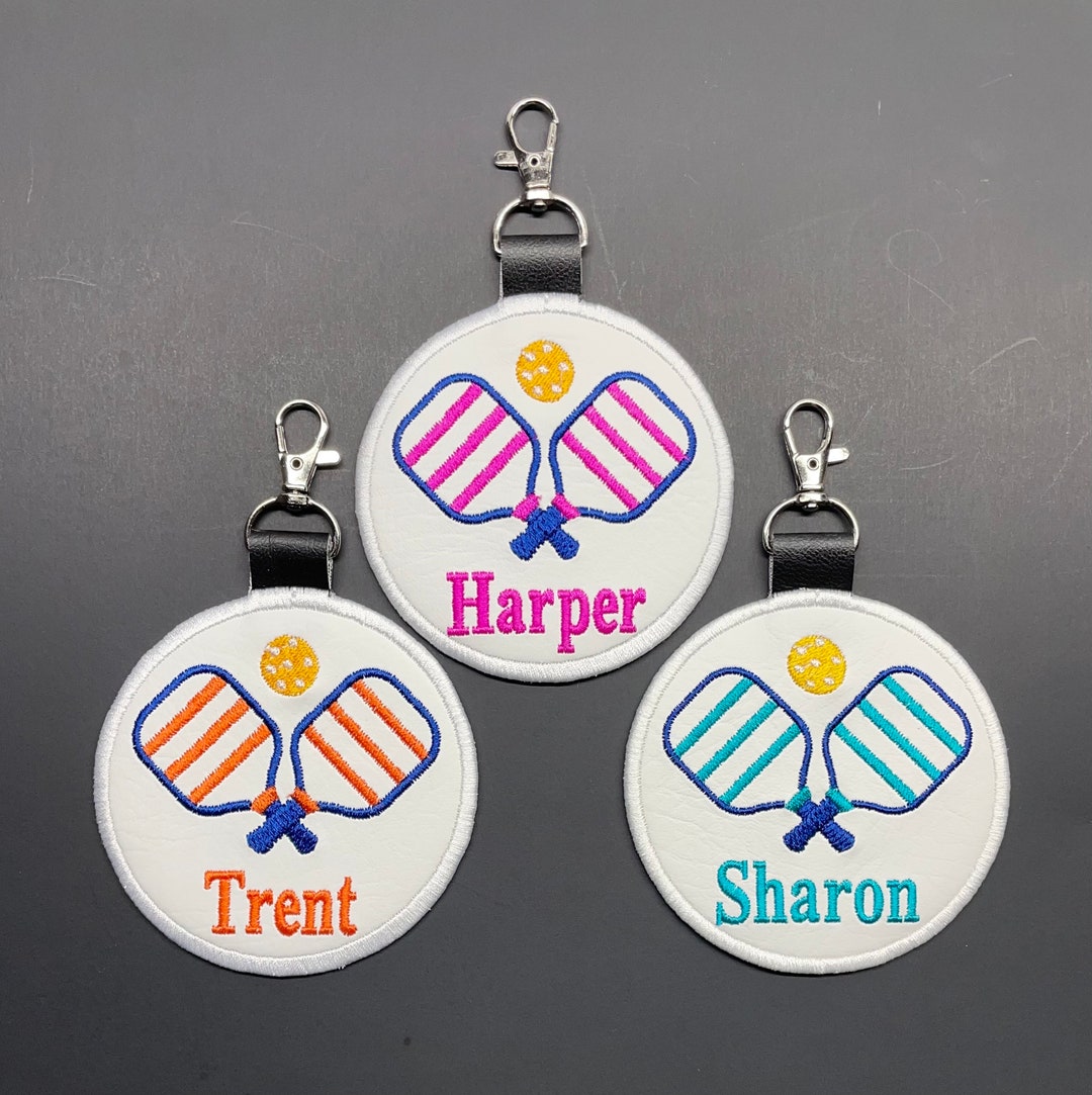 Personalized Pickleball Bag Tag: Faux Leather Paddle Gift - Etsy