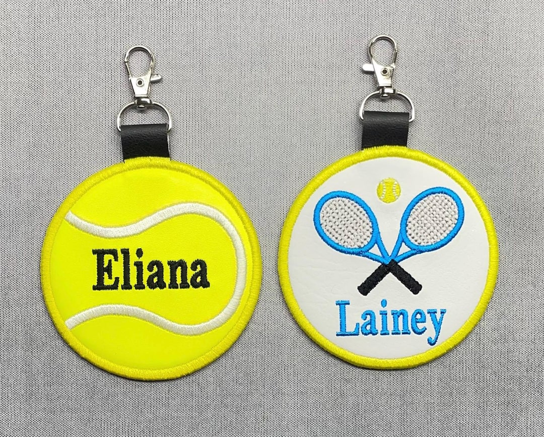 Name Tag Racket Design Personalized Tennis Bag Tag: Faux Leather Racket Charm - Etsy