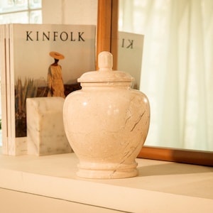 Eternal Natural Beige Marble Keepsake Urn - Medium
