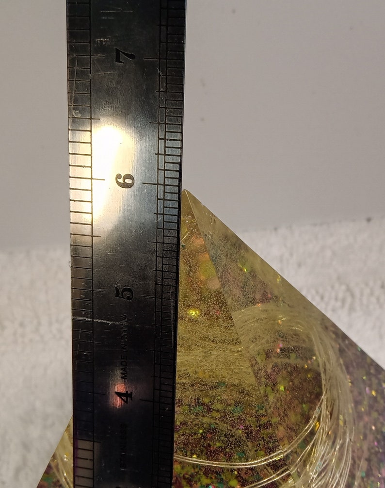 Pyramid Ruler Resin Lighted Pyramid, Rainbow Glitter, Multi-colored Lights, Unique ...