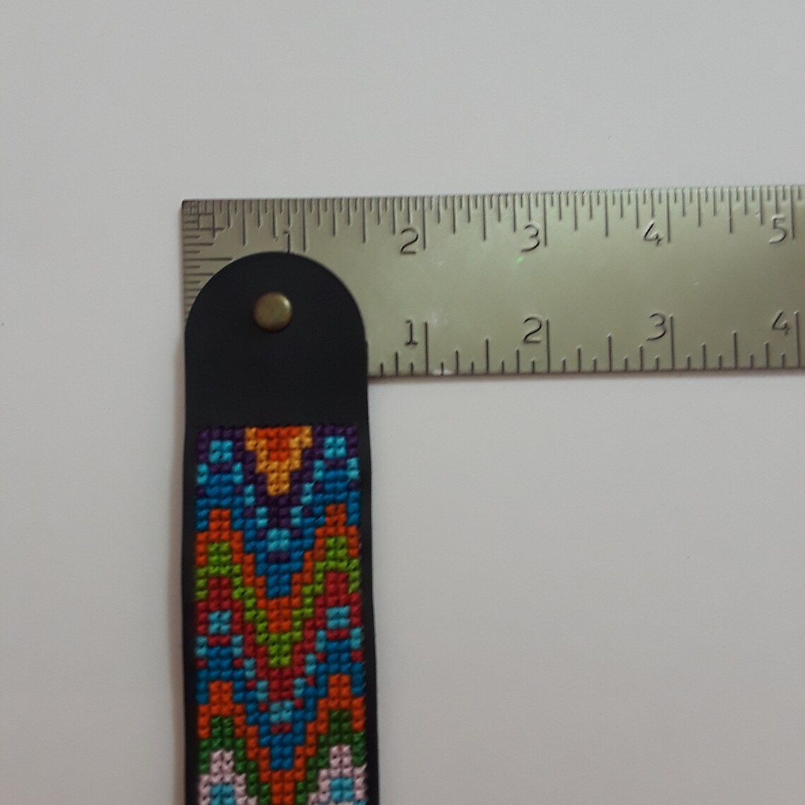 Leather Bracelet with Cross Stitch Etsy