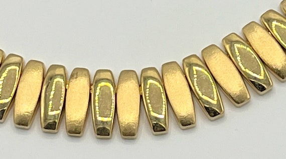 Vintage Napier Necklace Gold Tone Matt and Shiny … - image 3