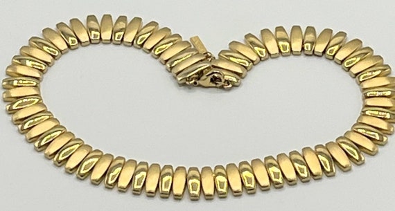 Vintage Napier Necklace Gold Tone Matt and Shiny … - image 8