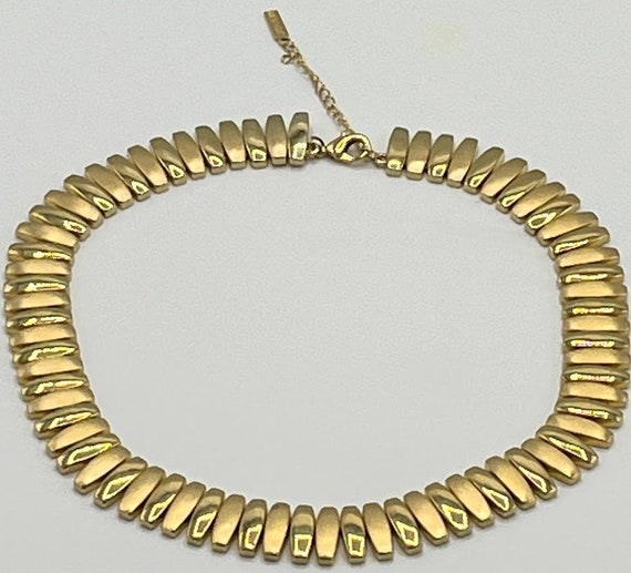 Vintage Napier Necklace Gold Tone Matt and Shiny … - image 5