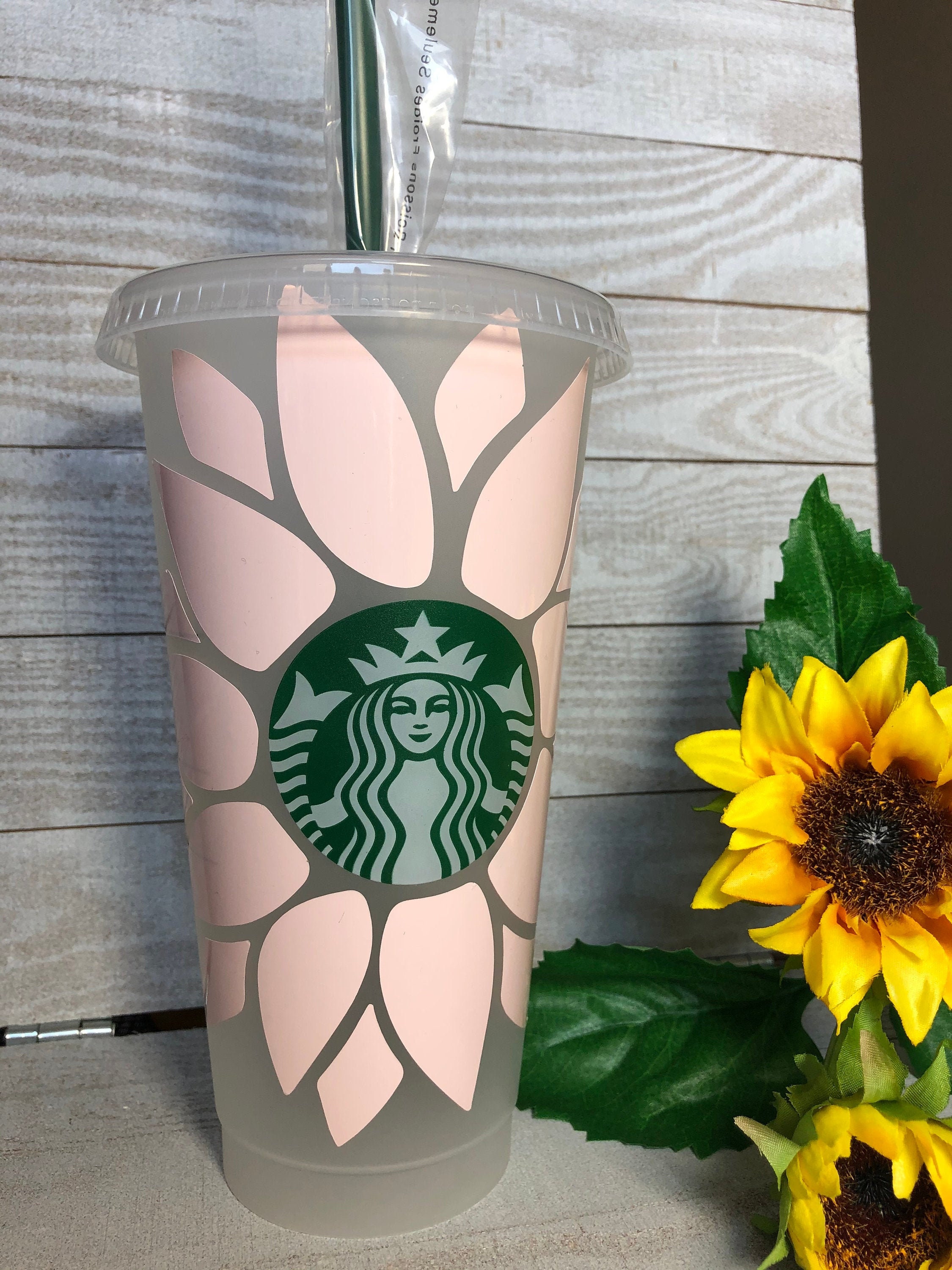 Customized Flower Starbucks Cup Etsy