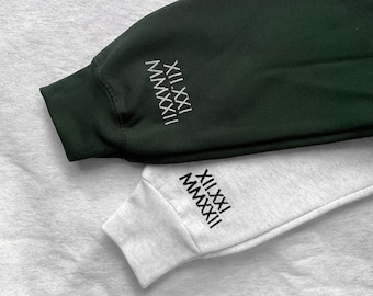 Custom Embroidered Anniversary Date Crewneck Sweatshirt