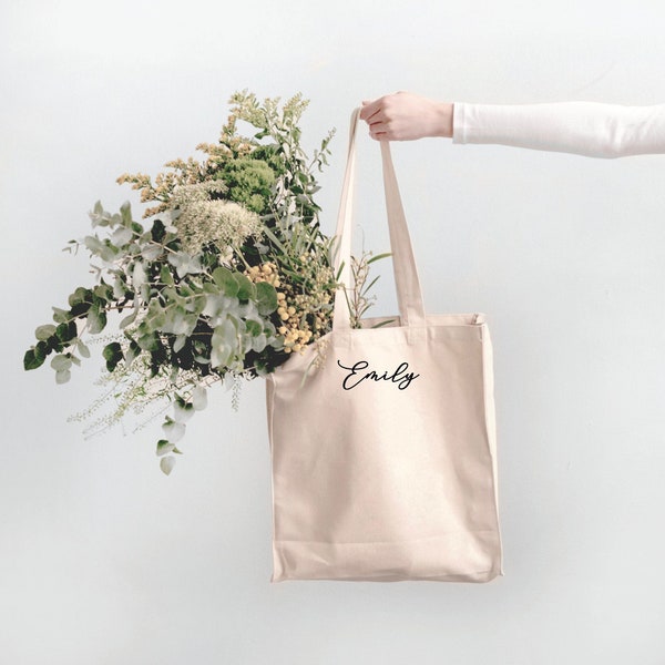 Personalized Canvas Tote Bag // Custom Name Embroidered Canvas Tote Bag // Embroidery // Personalized Gift // Guest Favor Gift