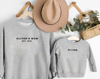 Matching Mama and Baby Embroidered Crewneck // Personalized Mom and Me Pullover // Embroidery // Personalized Gift // Mommy and Son Outfit