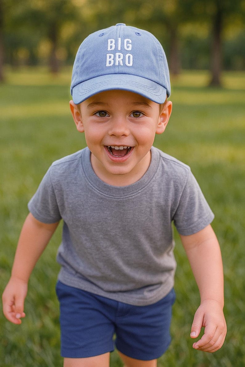 Gorra de béisbol infantil personalizada bordada: Hermano mayor, Hermana mayor, Nombre personalizado imagen 4