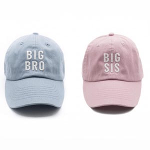 Gorra de béisbol infantil personalizada bordada: Hermano mayor, Hermana mayor, Nombre personalizado