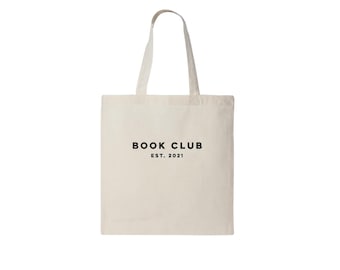 Bolsa de algodón personalizada: regalo bordado personalizado para club de lectura