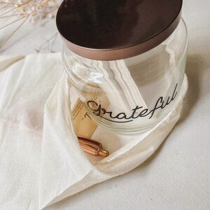 Grateful Jar // Thankful // Gift // Vinyl Decal // Gratitude Jar // Blessings // Thanksgiving image 3