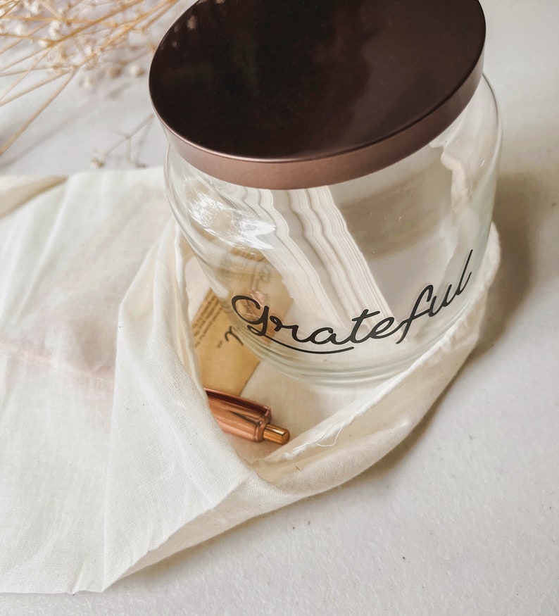 Grateful Jar // Thankful // Gift // Vinyl Decal // Gratitude Jar // Blessings // Thanksgiving image 3