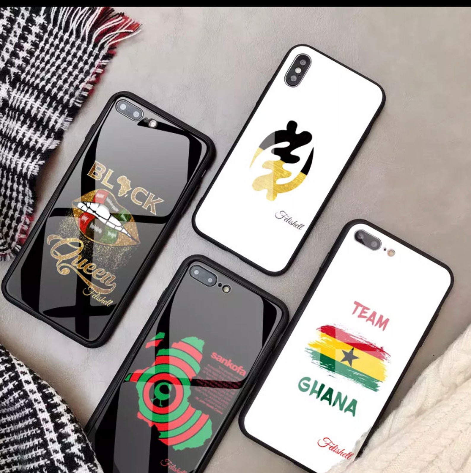 Classy Tempered Glass Phone Case for iPhones and Samsungs Etsy