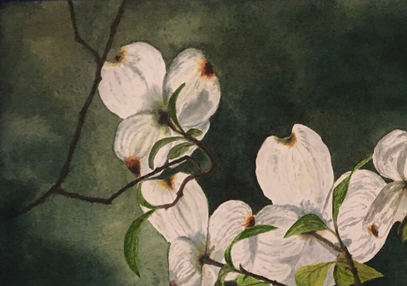 Dogwoods watercolor print