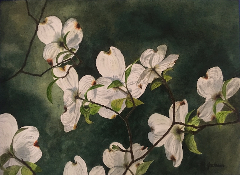 Dogwoods watercolor print